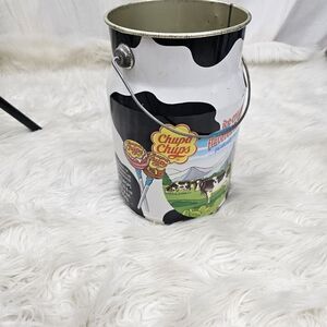 VTG Chupa Chups Ice Cream Flavored Lollipops Tin Can Cow EMPTY